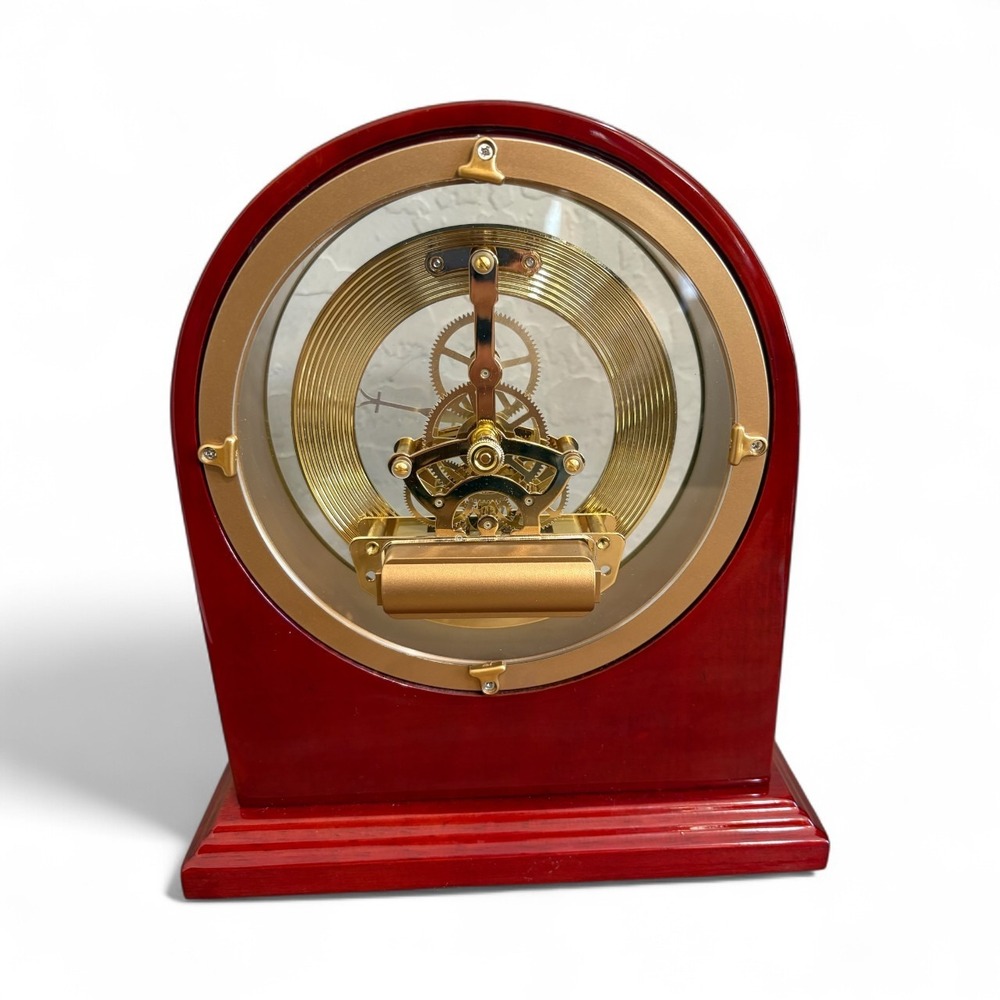 Plymouth Series Rosewood Desk Clock Roman Numerals Skeleton Movement - Picture 4 of 9